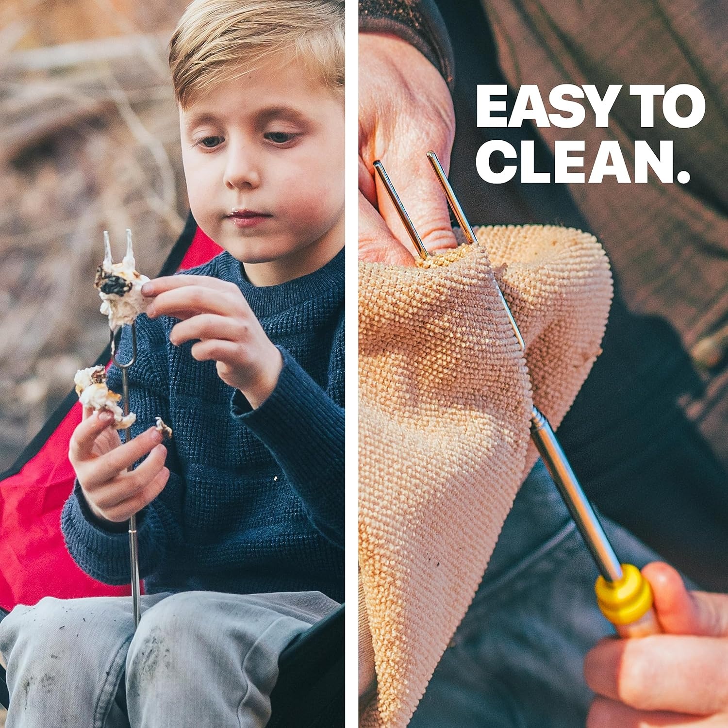 image:imageMalloMe Smores Sticks for Fire Pit Accessories for Campfire Marshmallow Roasting Sticks Smores Kit Outdoor Smore Skewers Hot Dog Fork For Outside Camping Essentials Bonfire Gear Long 32 8 Pack5 Fork Set
