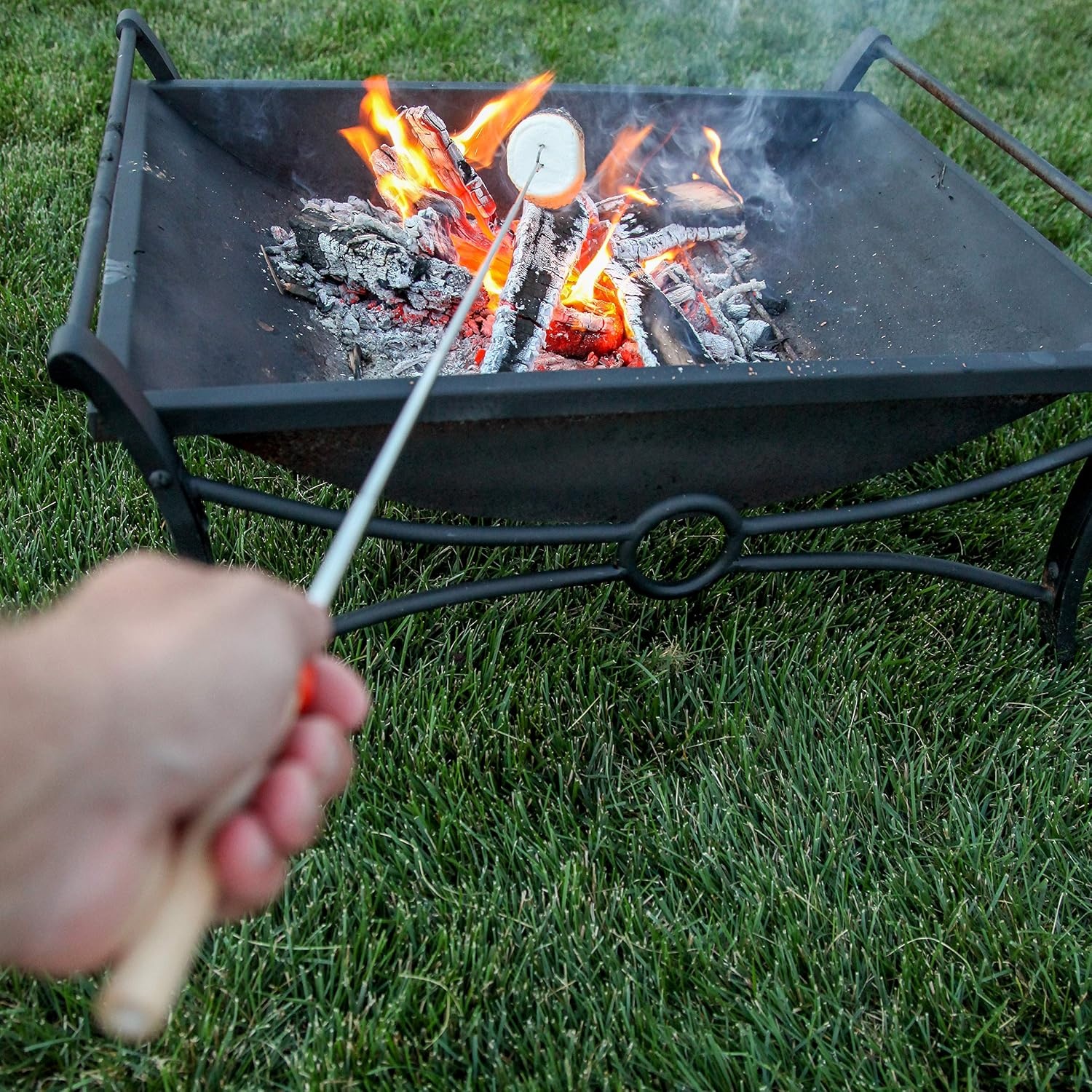 image:imageMalloMe Smores Sticks for Fire Pit Accessories for Campfire Marshmallow Roasting Sticks Smores Kit Outdoor Smore Skewers Hot Dog Fork For Outside Camping Essentials Bonfire Gear Long 32 8 Pack5 Fork Set with Pouch