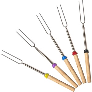 MalloMe Smores Sticks for Fire Pit – Accessories for Campfire Marshmallow Roasting Sticks Smores Kit Outdoor – Smore Skewers Hot Dog Fork For Outside, Camping Essentials Bonfire Gear Long 32″ 8 Pack(5 Fork Set)